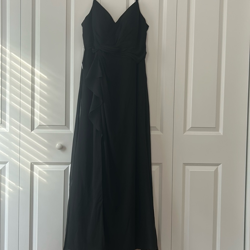 Azazie Black Maxi Dress with V-Neck